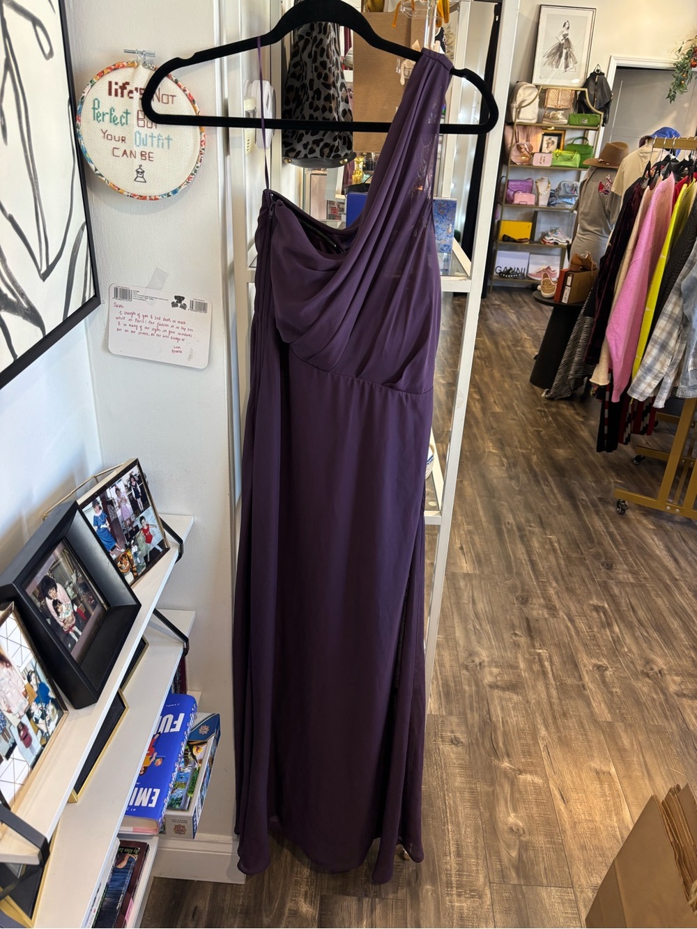 Birdy Grey One-Shoulder Plum bridesmaid Evening Gown